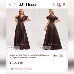 JJs House Chocolate V-Neck Maxi Dress